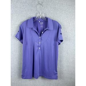Adidas Golf Climalite‎ Top Women's Large Purple Henley Collared Polo Shirt